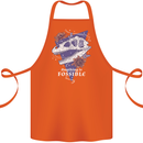 Fossible Funny Fossil Paleontology Dinosaur Cotton Apron 100% Organic Orange