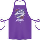 Fossible Funny Fossil Paleontology Dinosaur Cotton Apron 100% Organic Purple