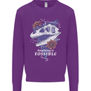 Fossible Funny Fossil Paleontology Dinosaur Kids Sweatshirt Jumper Purple