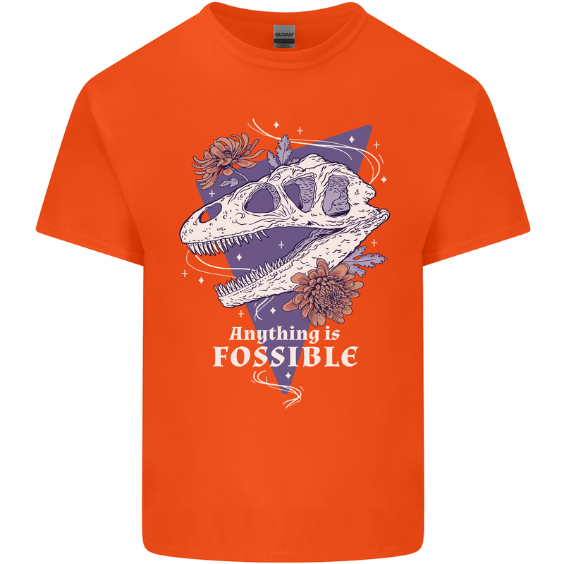 Fossible Funny Fossil Paleontology Dinosaur Kids T-Shirt Childrens Orange