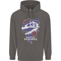 Fossible Funny Fossil Paleontology Dinosaur Mens 80% Cotton Hoodie Charcoal