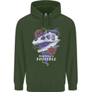 Fossible Funny Fossil Paleontology Dinosaur Mens 80% Cotton Hoodie Forest Green