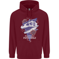 Fossible Funny Fossil Paleontology Dinosaur Mens 80% Cotton Hoodie Maroon