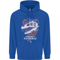 Fossible Funny Fossil Paleontology Dinosaur Mens 80% Cotton Hoodie Royal Blue