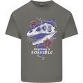 Fossible Funny Fossil Paleontology Dinosaur Mens Cotton T-Shirt Tee Top Charcoal
