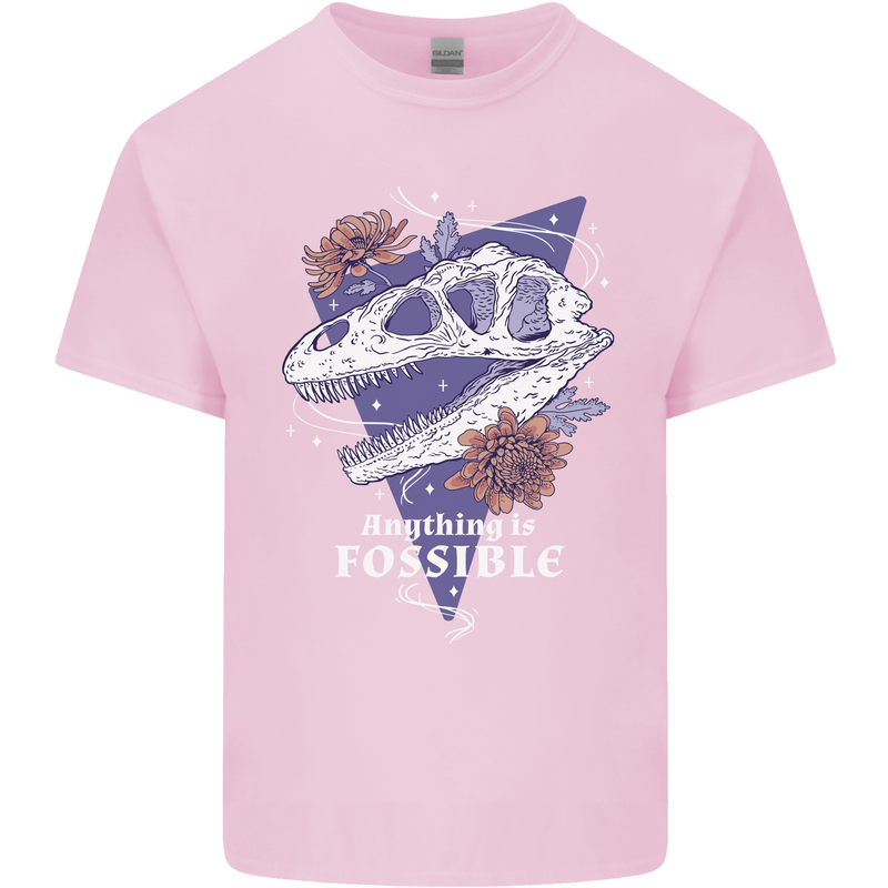 Fossible Funny Fossil Paleontology Dinosaur Mens Cotton T-Shirt Tee Top Light Pink