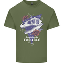 Fossible Funny Fossil Paleontology Dinosaur Mens Cotton T-Shirt Tee Top Military Green