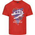 Fossible Funny Fossil Paleontology Dinosaur Mens Cotton T-Shirt Tee Top Red