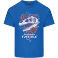 Fossible Funny Fossil Paleontology Dinosaur Mens Cotton T-Shirt Tee Top Royal Blue