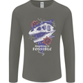 Fossible Funny Fossil Paleontology Dinosaur Mens Long Sleeve T-Shirt Charcoal