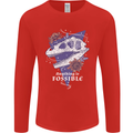 Fossible Funny Fossil Paleontology Dinosaur Mens Long Sleeve T-Shirt Red