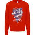 Fossible Funny Fossil Paleontology Dinosaur Mens Sweatshirt Jumper Bright Red
