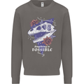 Fossible Funny Fossil Paleontology Dinosaur Mens Sweatshirt Jumper Charcoal