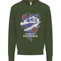 Fossible Funny Fossil Paleontology Dinosaur Mens Sweatshirt Jumper Forest Green