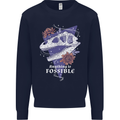 Fossible Funny Fossil Paleontology Dinosaur Mens Sweatshirt Jumper Navy Blue
