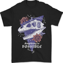 Fossible Funny Fossil Paleontology Dinosaur Mens T-Shirt 100% Cotton Black