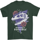 Fossible Funny Fossil Paleontology Dinosaur Mens T-Shirt 100% Cotton Forest Green