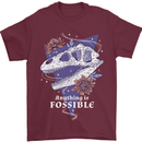 Fossible Funny Fossil Paleontology Dinosaur Mens T-Shirt 100% Cotton Maroon
