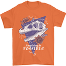 Fossible Funny Fossil Paleontology Dinosaur Mens T-Shirt 100% Cotton Orange