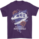 Fossible Funny Fossil Paleontology Dinosaur Mens T-Shirt 100% Cotton Purple