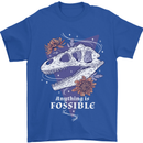 Fossible Funny Fossil Paleontology Dinosaur Mens T-Shirt 100% Cotton Royal Blue