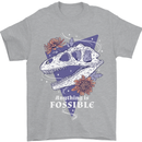 Fossible Funny Fossil Paleontology Dinosaur Mens T-Shirt 100% Cotton Sports Grey