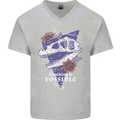Fossible Funny Fossil Paleontology Dinosaur Mens V-Neck Cotton T-Shirt Sports Grey
