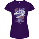 Fossible Funny Fossil Paleontology Dinosaur Womens Petite Cut T-Shirt Purple