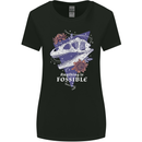 Fossible Funny Fossil Paleontology Dinosaur Womens Wider Cut T-Shirt Black