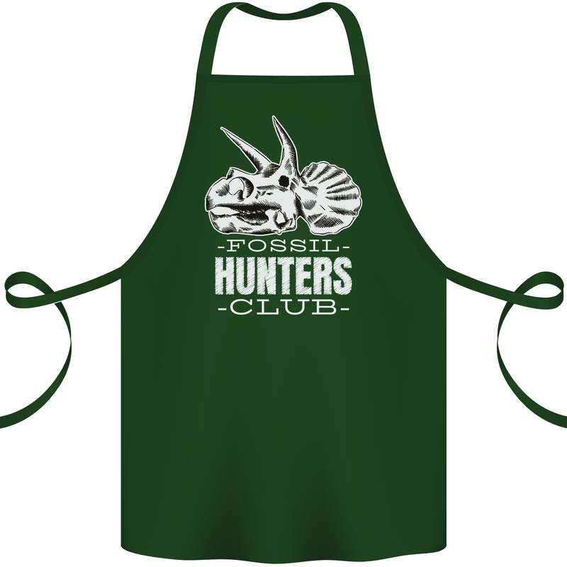 Fossil Hunters Club Palaeontologist Dinosaurs Cotton Apron 100% Organic Forest Green