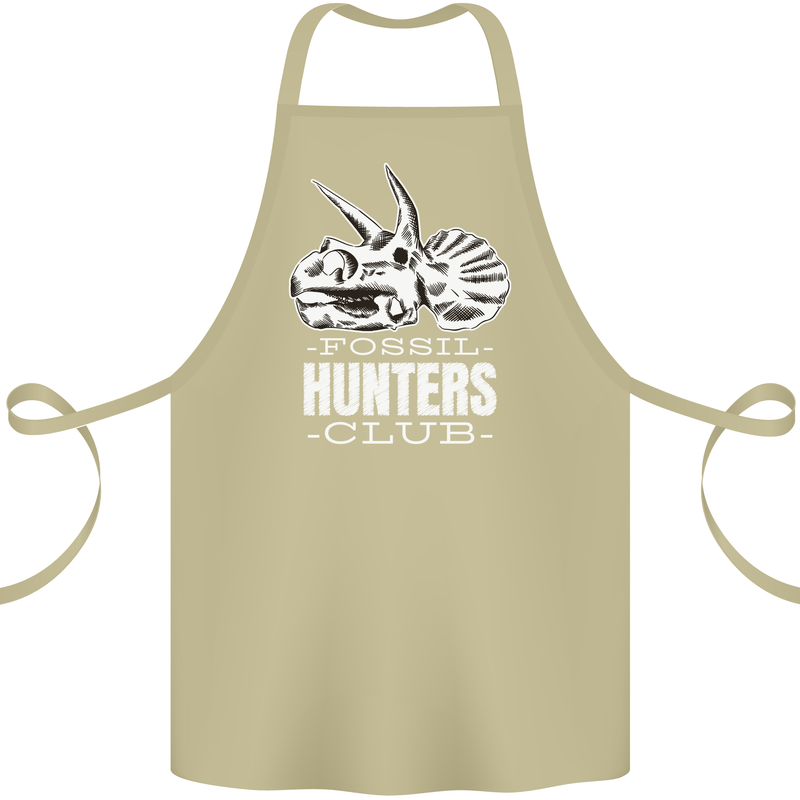 Fossil Hunters Club Palaeontologist Dinosaurs Cotton Apron 100% Organic Khaki