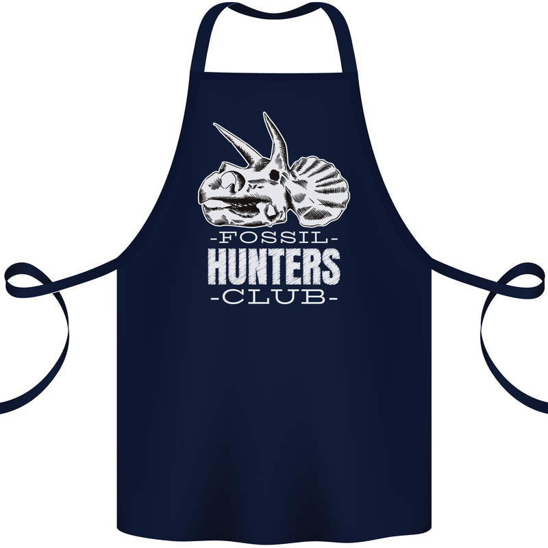 Fossil Hunters Club Palaeontologist Dinosaurs Cotton Apron 100% Organic Navy Blue