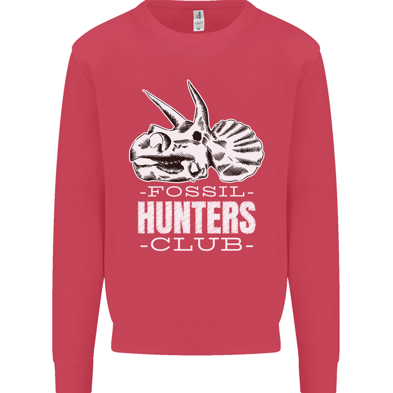 Fossil Hunters Club Palaeontologist Dinosaurs Kids Sweatshirt Jumper Heliconia