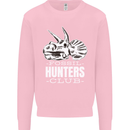 Fossil Hunters Club Palaeontologist Dinosaurs Kids Sweatshirt Jumper Light Pink