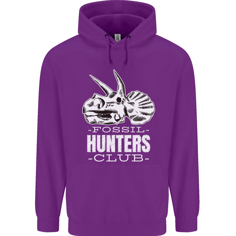 Fossil Hunters Club Palaeontologist Dinosaurs Mens 80% Cotton Hoodie Purple