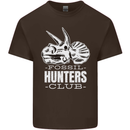 Fossil Hunters Club Palaeontologist Dinosaurs Mens Cotton T-Shirt Tee Top Dark Chocolate