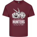 Fossil Hunters Club Palaeontologist Dinosaurs Mens Cotton T-Shirt Tee Top Maroon