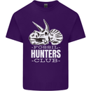 Fossil Hunters Club Palaeontologist Dinosaurs Mens Cotton T-Shirt Tee Top Purple