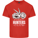 Fossil Hunters Club Palaeontologist Dinosaurs Mens Cotton T-Shirt Tee Top Red