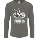 Fossil Hunters Club Palaeontologist Dinosaurs Mens Long Sleeve T-Shirt Charcoal