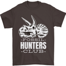 Fossil Hunters Club Palaeontologist Dinosaurs Mens T-Shirt 100% Cotton Dark Chocolate
