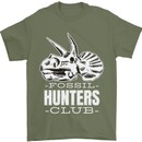 Fossil Hunters Club Palaeontologist Dinosaurs Mens T-Shirt 100% Cotton Military Green