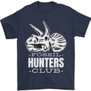 Fossil Hunters Club Palaeontologist Dinosaurs Mens T-Shirt 100% Cotton Navy Blue