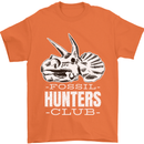 Fossil Hunters Club Palaeontologist Dinosaurs Mens T-Shirt 100% Cotton Orange
