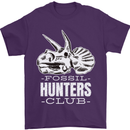 Fossil Hunters Club Palaeontologist Dinosaurs Mens T-Shirt 100% Cotton Purple