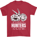 Fossil Hunters Club Palaeontologist Dinosaurs Mens T-Shirt 100% Cotton Red