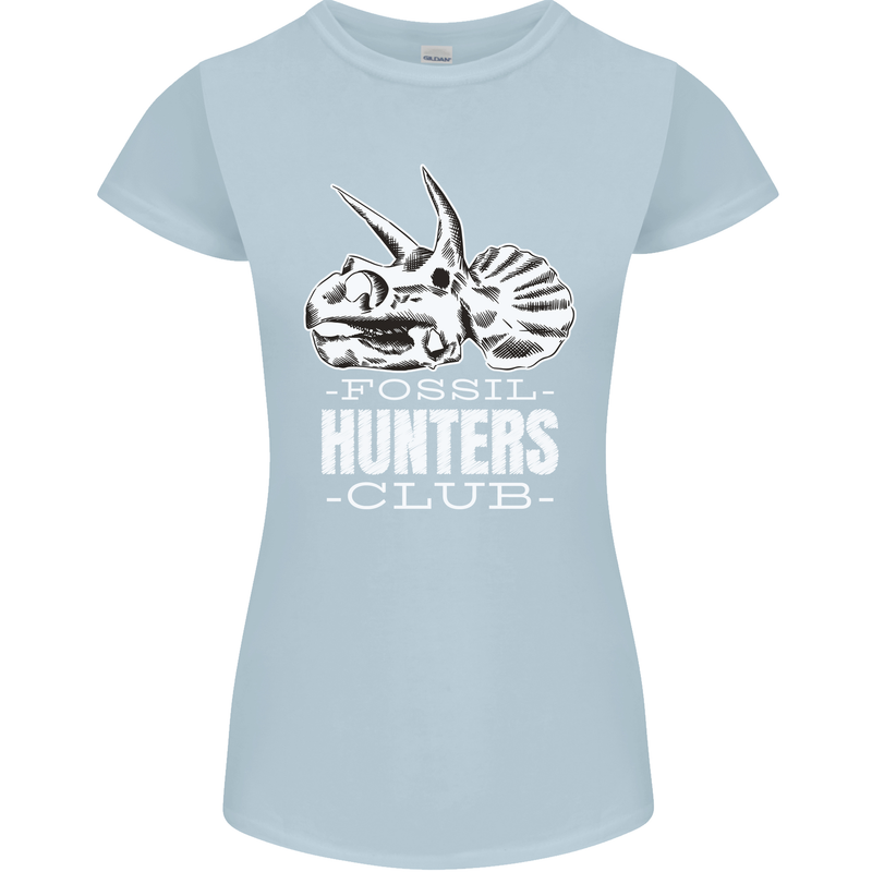 Fossil Hunters Club Palaeontologist Dinosaurs Womens Petite Cut T-Shirt Light Blue