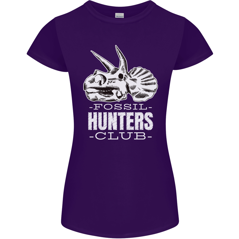 Fossil Hunters Club Palaeontologist Dinosaurs Womens Petite Cut T-Shirt Purple
