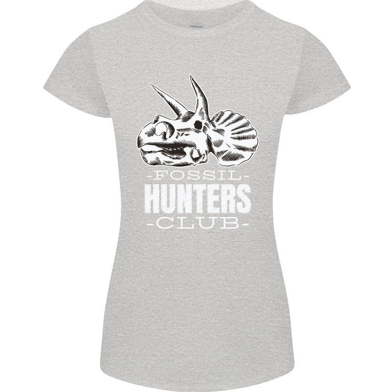 Fossil Hunters Club Palaeontologist Dinosaurs Womens Petite Cut T-Shirt Sports Grey