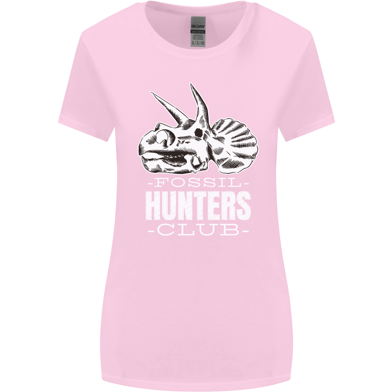Fossil Hunters Club Palaeontologist Dinosaurs Womens Wider Cut T-Shirt Light Pink